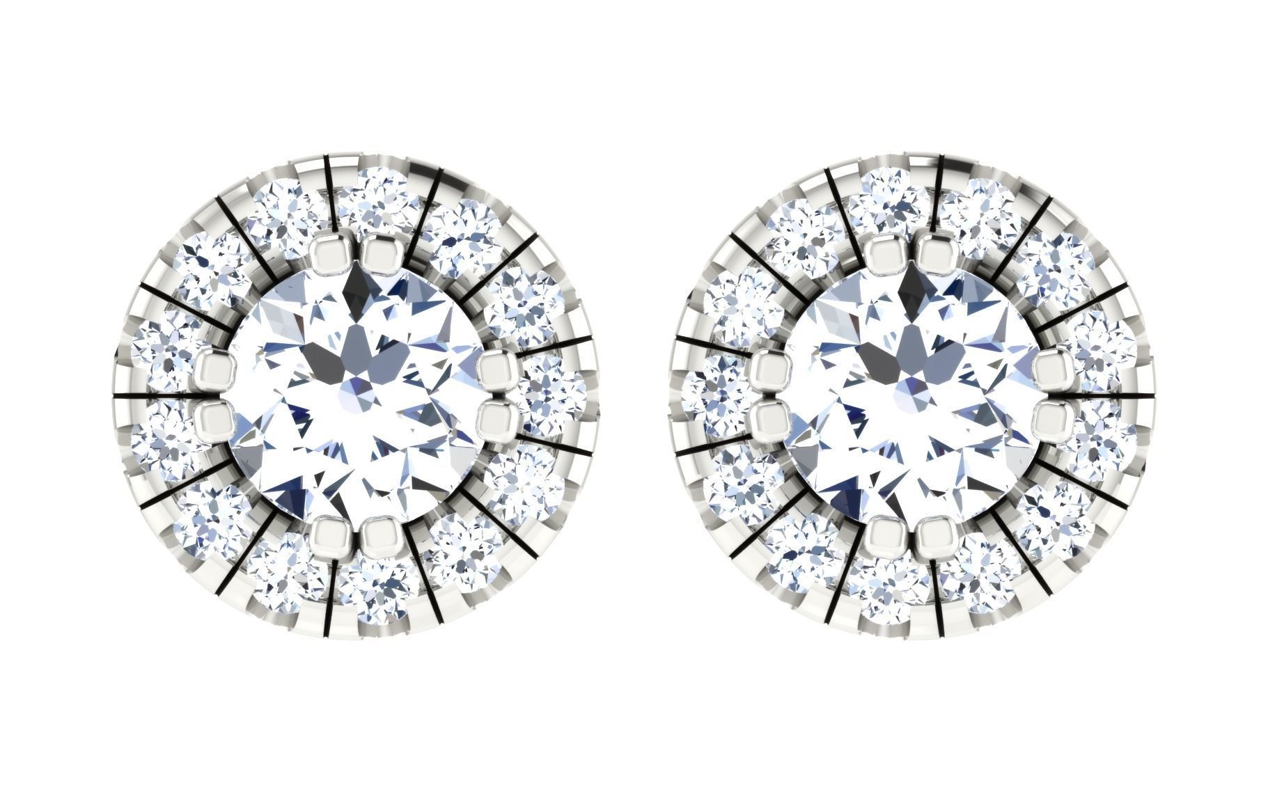 Solitaire pendant-earrings set 3dm stl render detail 3D print 3D print model_22