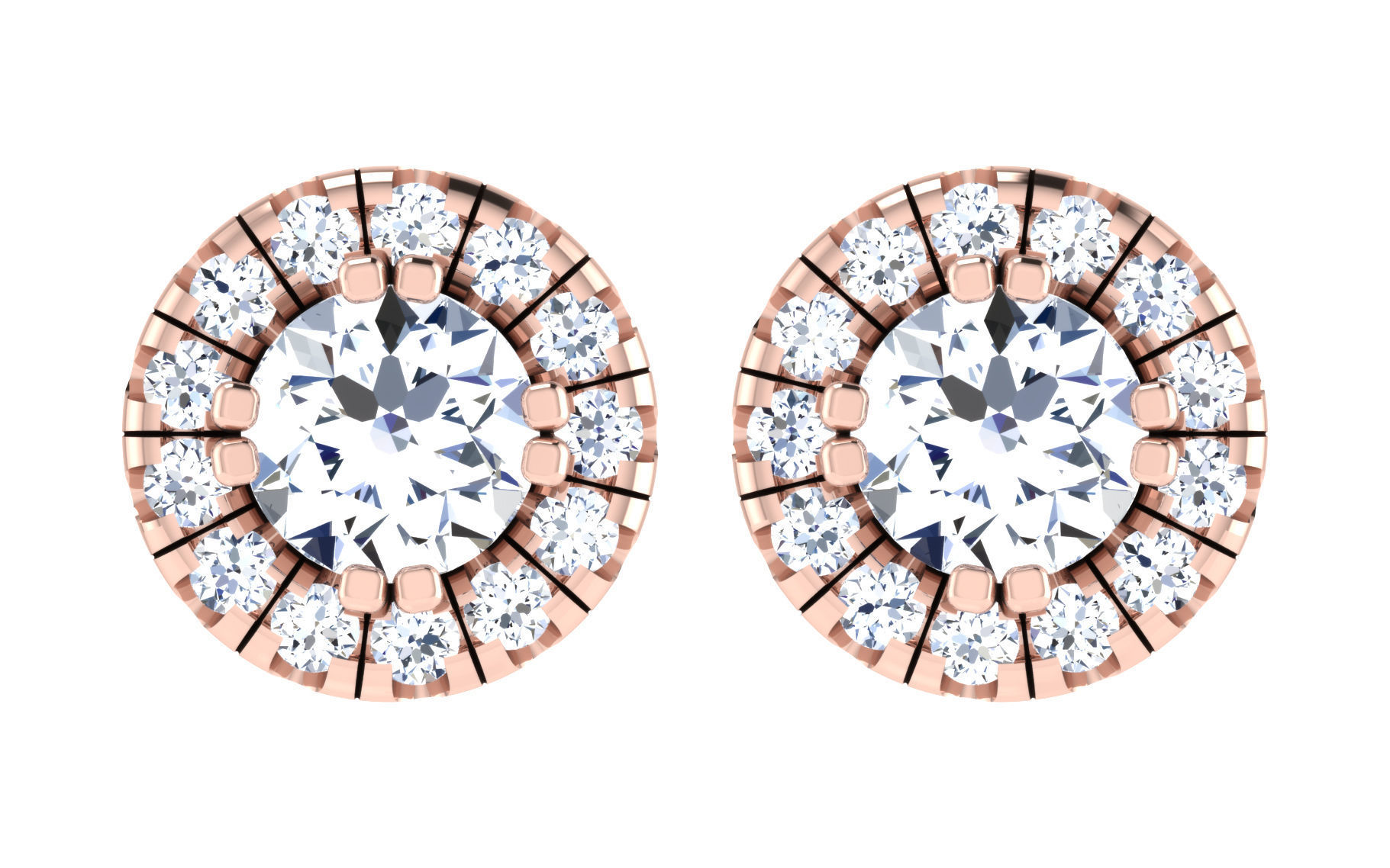 Solitaire pendant-earrings set 3dm stl render detail 3D print 3D print model_13