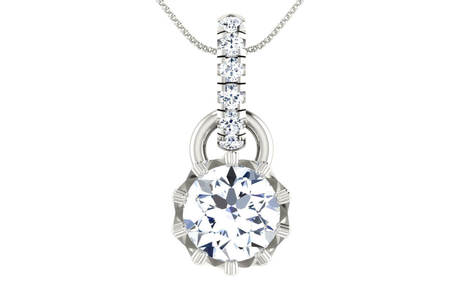 Solitaire pendant-earrings set 3dm stl render detail 3D print 3D print model_42