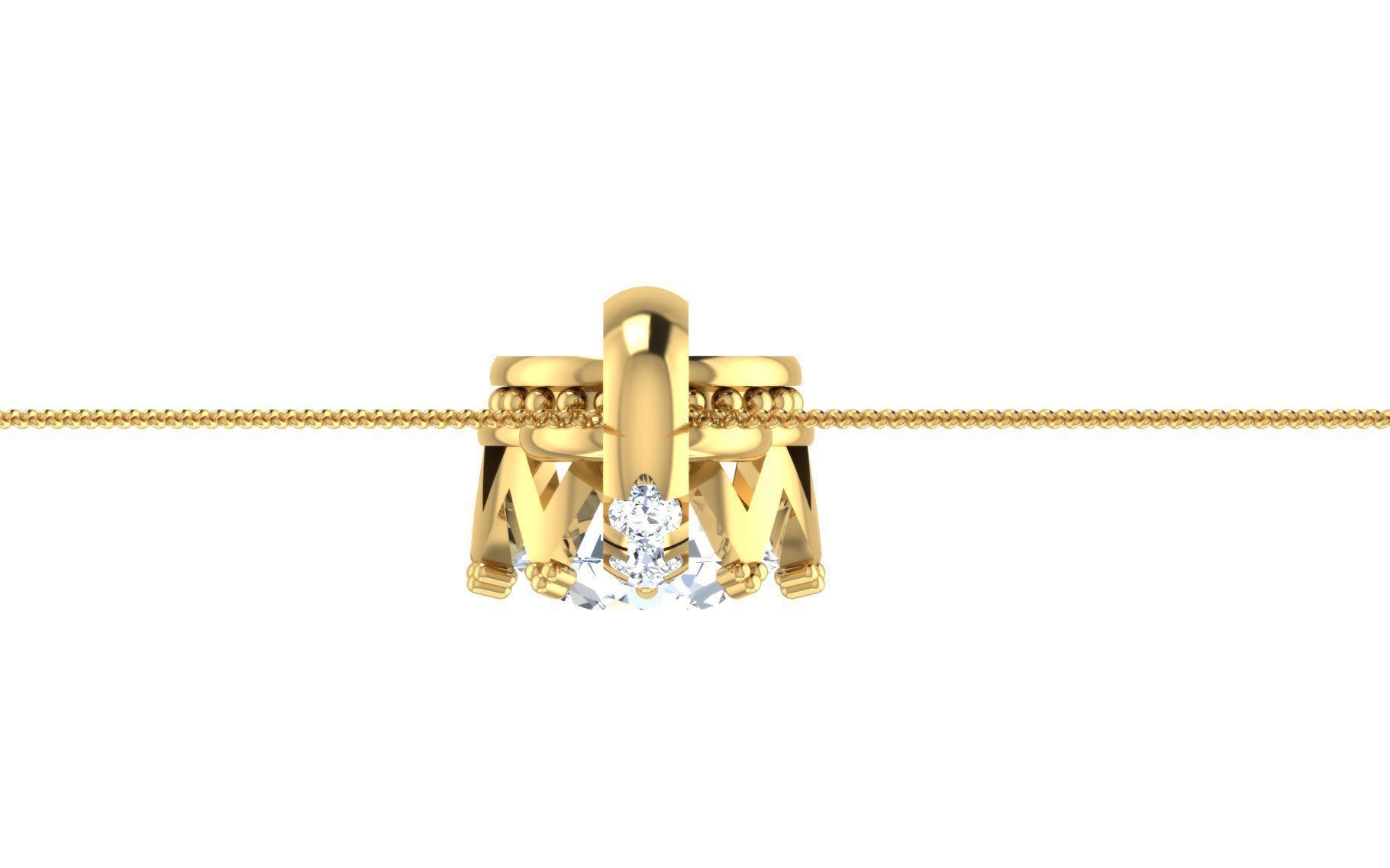 Solitaire pendant-earrings set 3dm stl render detail 3D print 3D print model_30