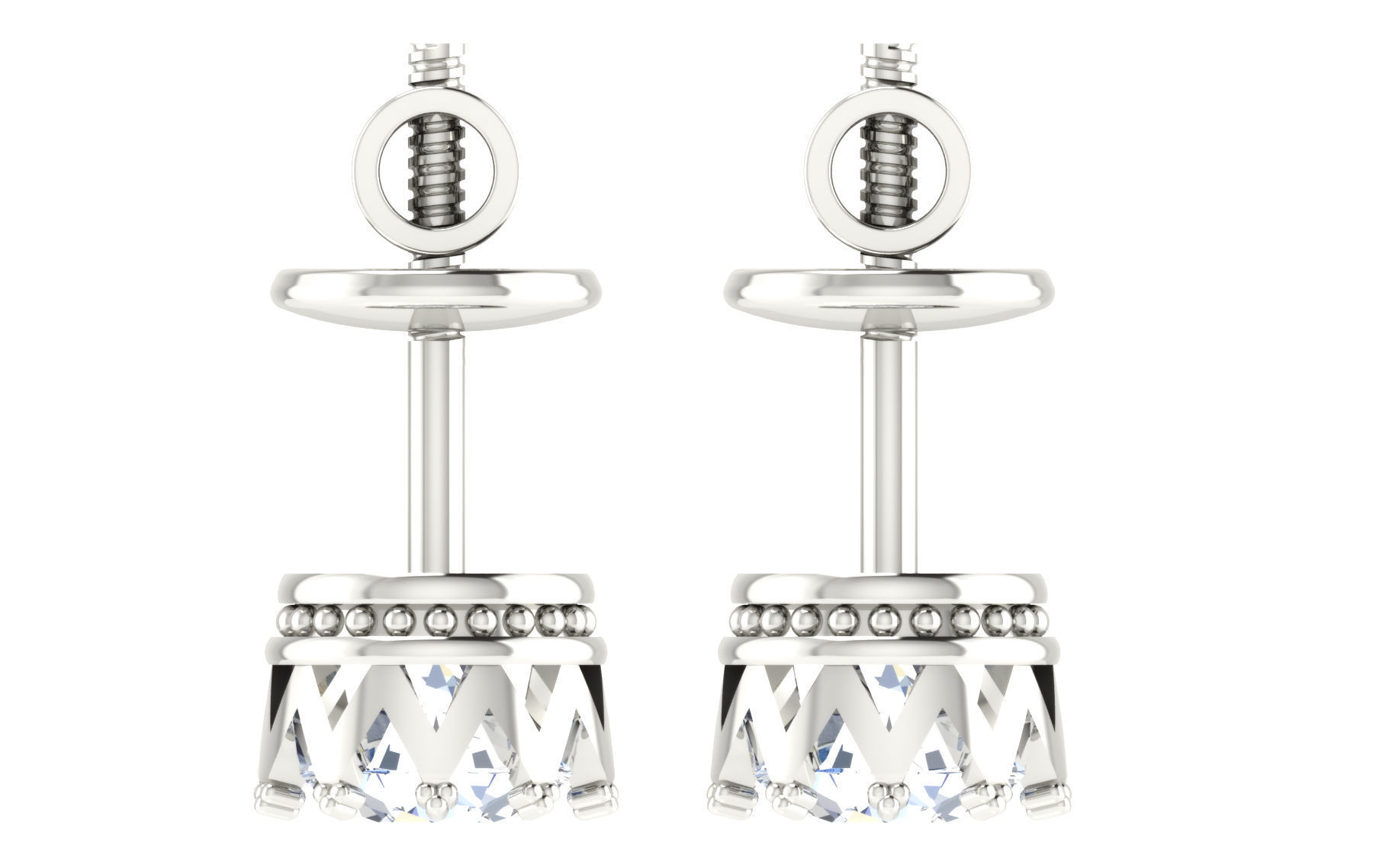 Solitaire pendant-earrings set 3dm stl render detail 3D print 3D print model_22