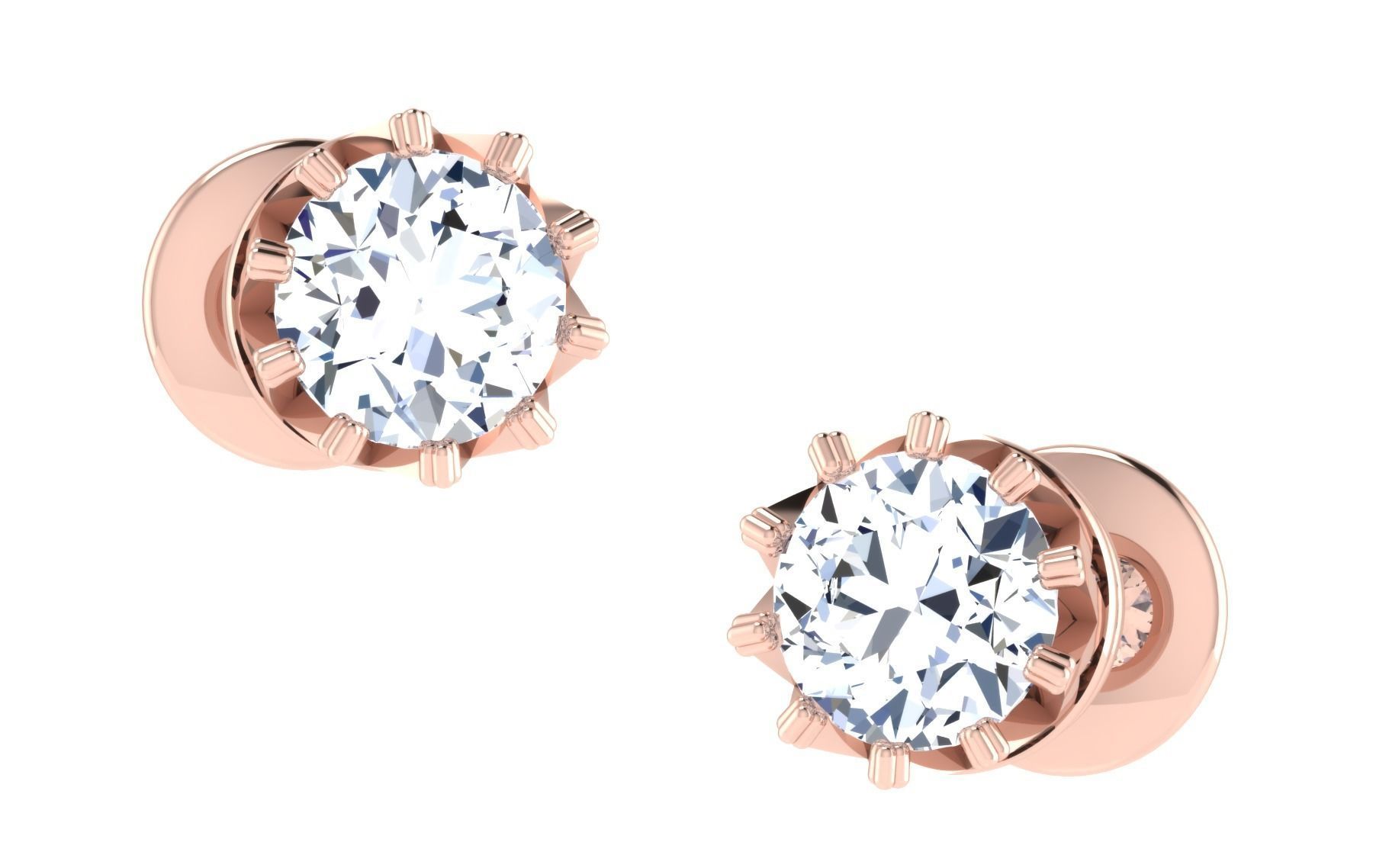 Solitaire pendant-earrings set 3dm stl render detail 3D print 3D print model_10