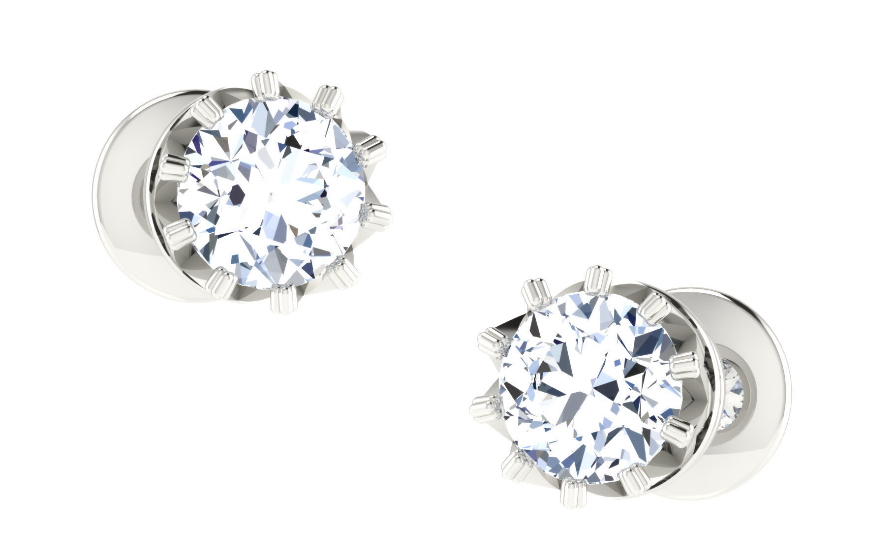 Solitaire pendant-earrings set 3dm stl render detail 3D print 3D print model_17