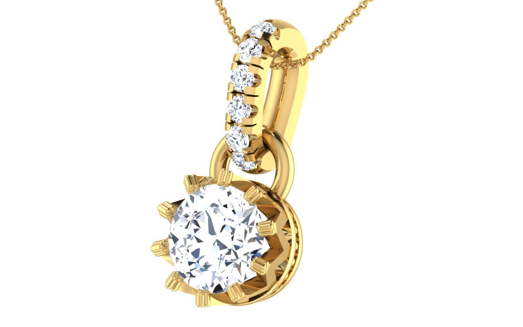 Solitaire pendant-earrings set 3dm stl render detail 3D print 3D print model_24