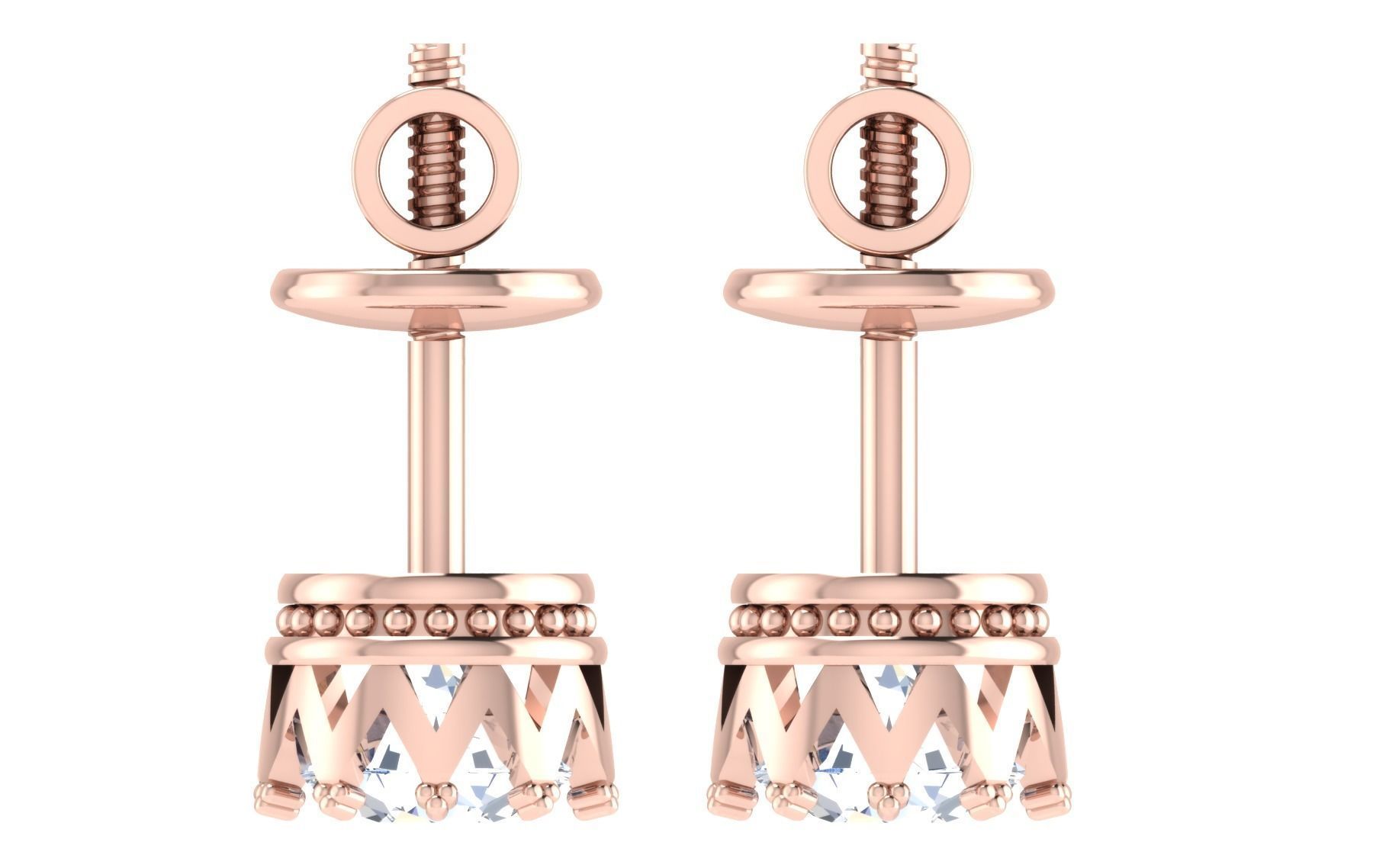 Solitaire pendant-earrings set 3dm stl render detail 3D print 3D print model_16