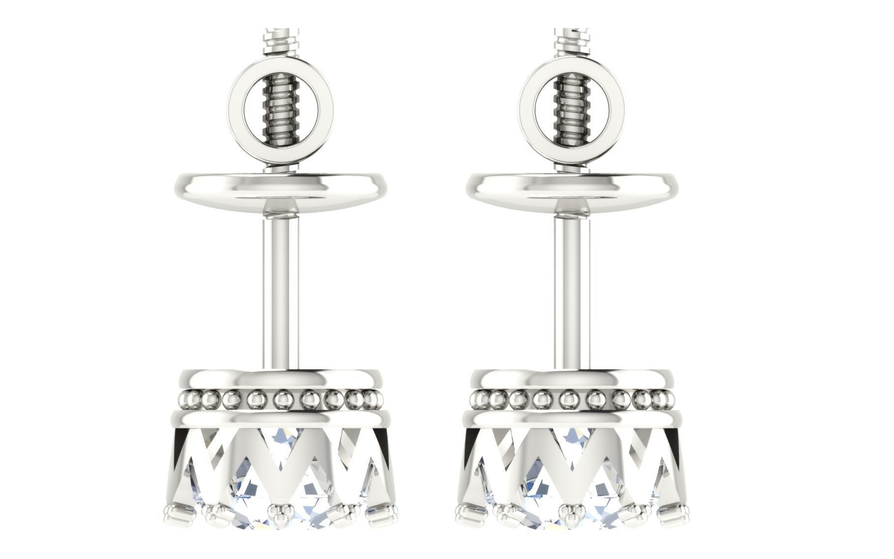 Solitaire pendant-earrings set 3dm stl render detail 3D print 3D print model_23