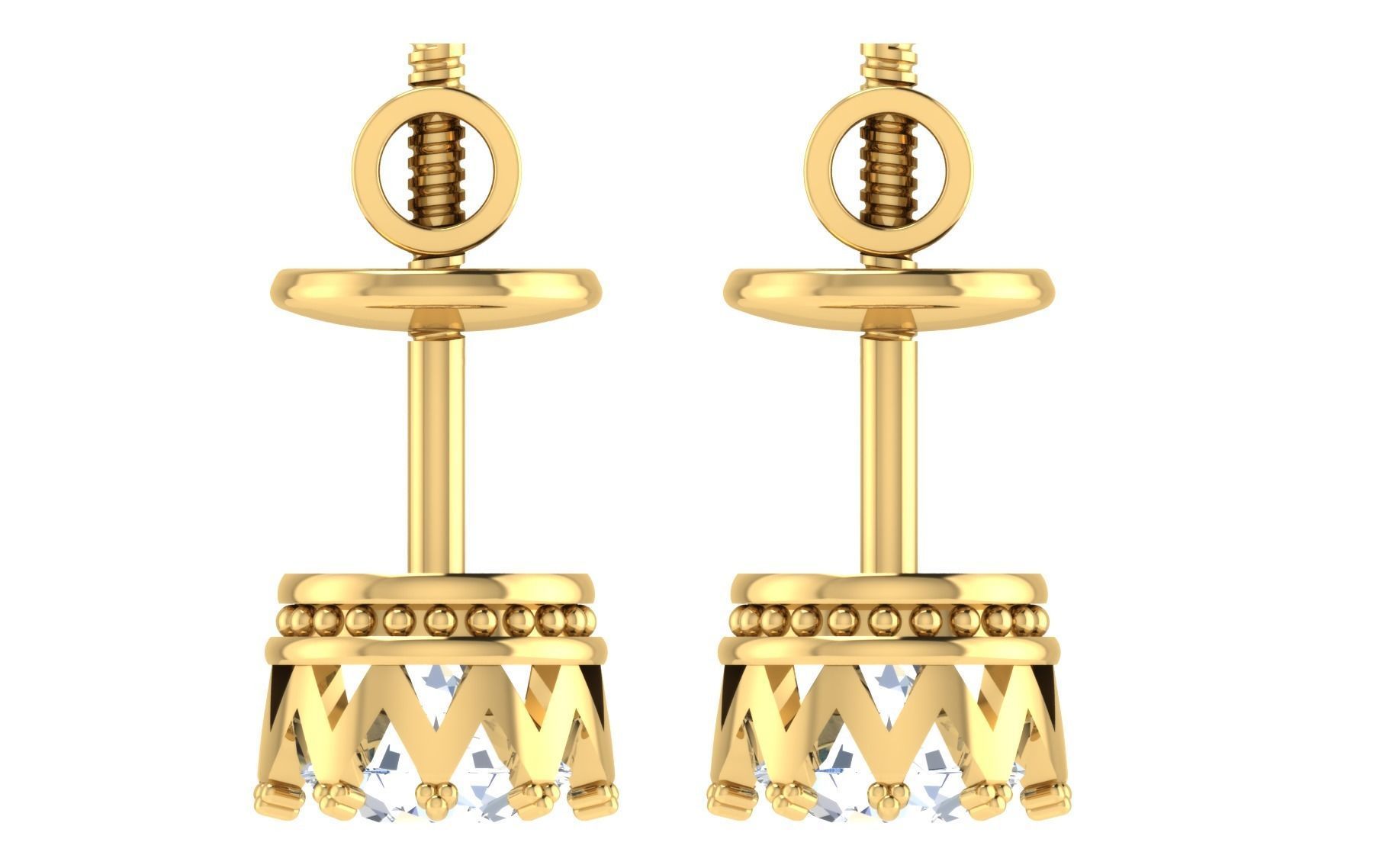 Solitaire pendant-earrings set 3dm stl render detail 3D print 3D print model_8