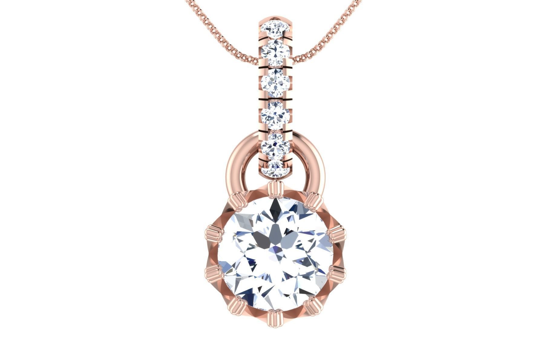 Solitaire pendant-earrings set 3dm stl render detail 3D print 3D print model_34