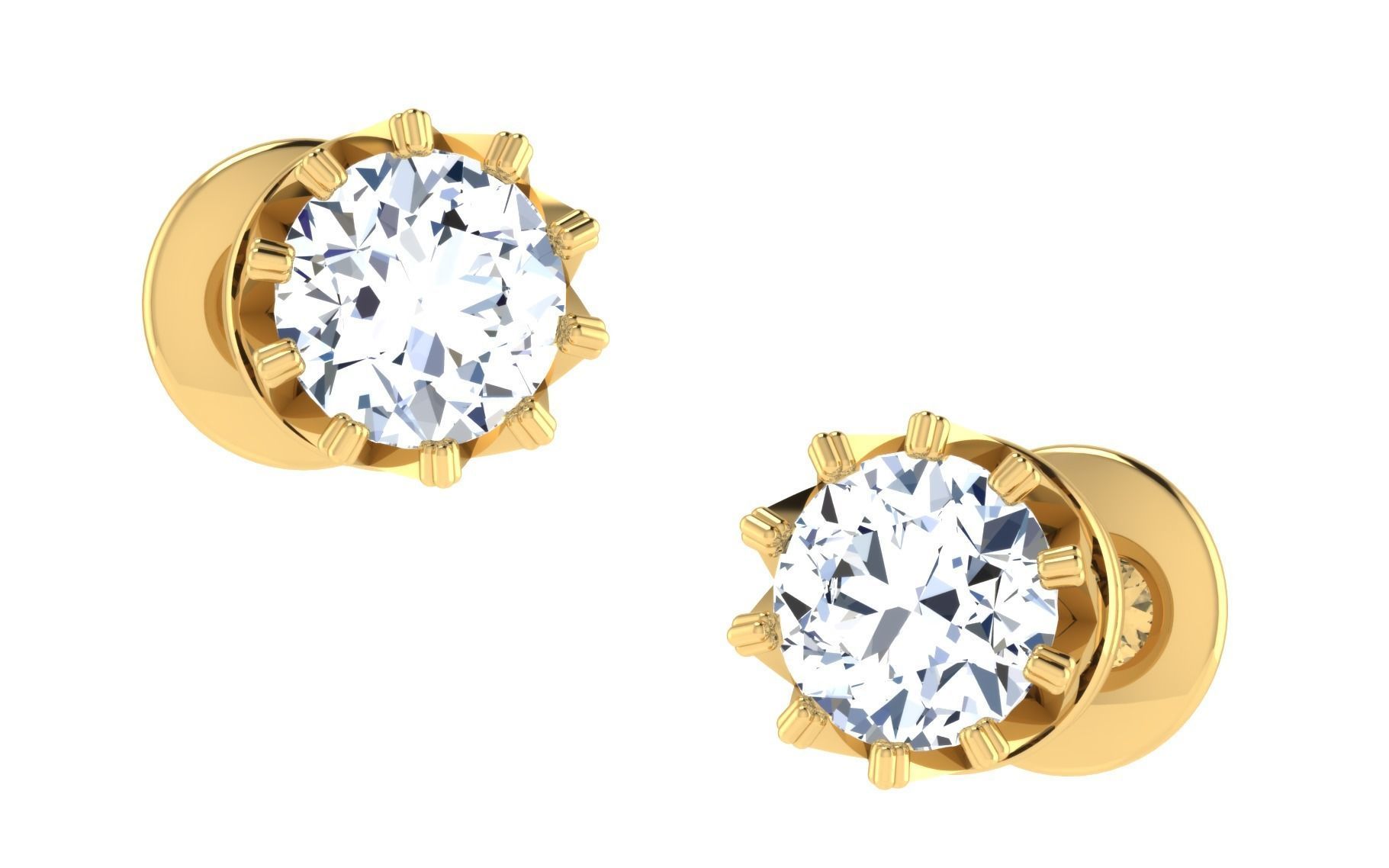 Solitaire pendant-earrings set 3dm stl render detail 3D print 3D print model_2