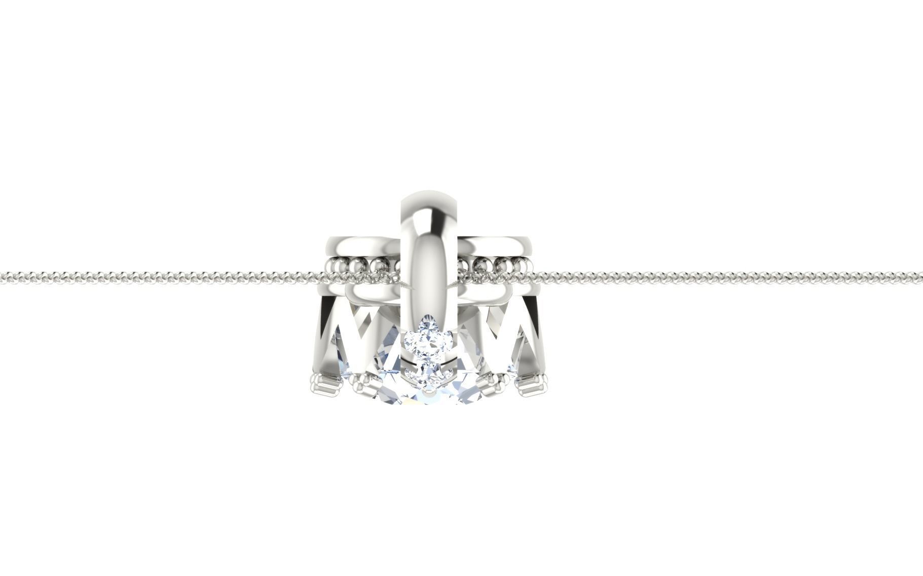 Solitaire pendant-earrings set 3dm stl render detail 3D print 3D print model_43