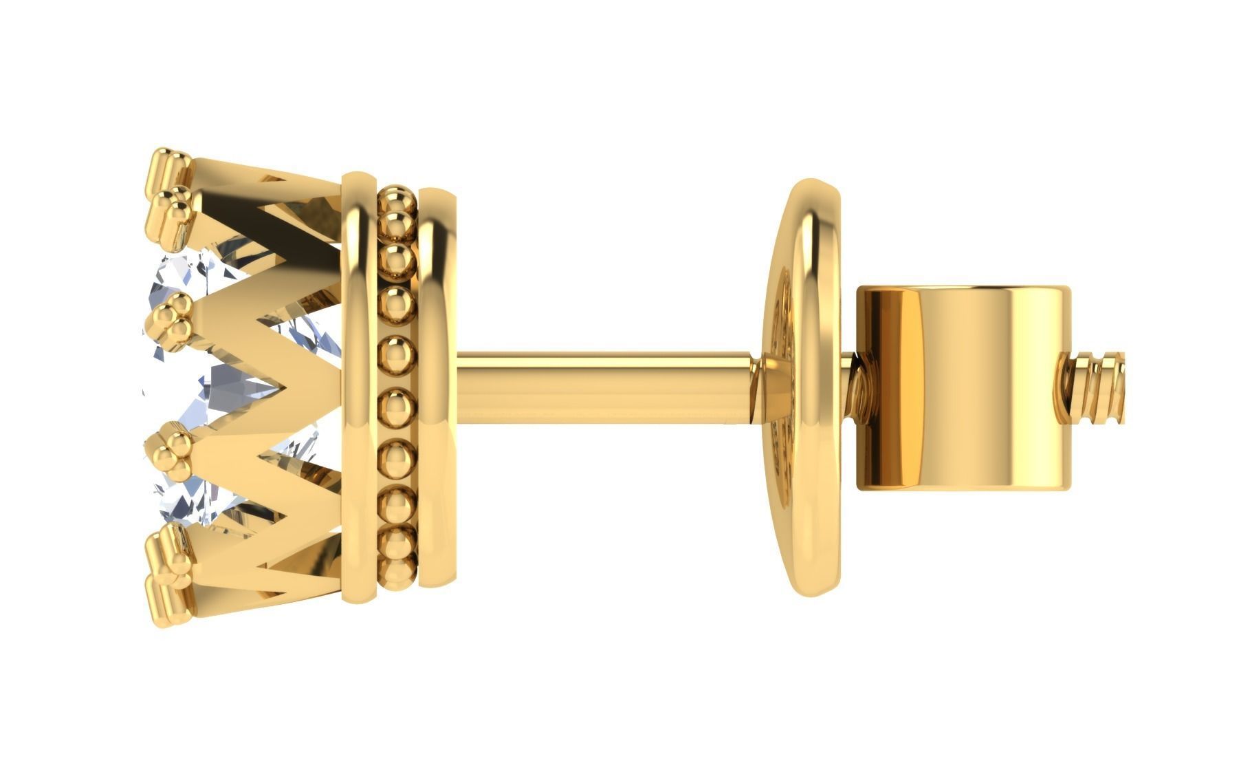 Solitaire pendant-earrings set 3dm stl render detail 3D print 3D print model_6