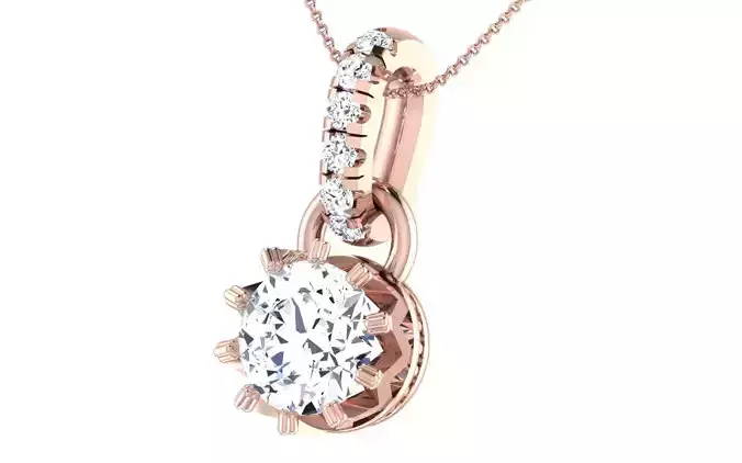 Solitaire pendant-earrings set 3dm stl render detail 3D print