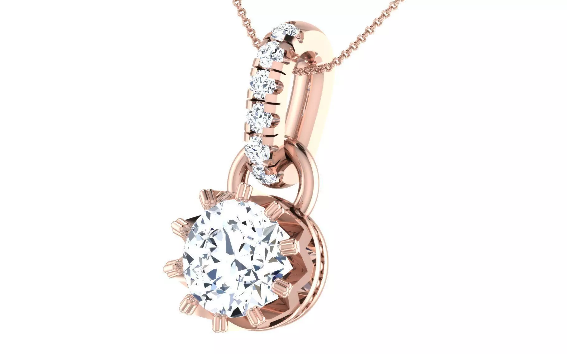 Solitaire pendant-earrings set 3dm stl render detail 3D print 3D print model_0