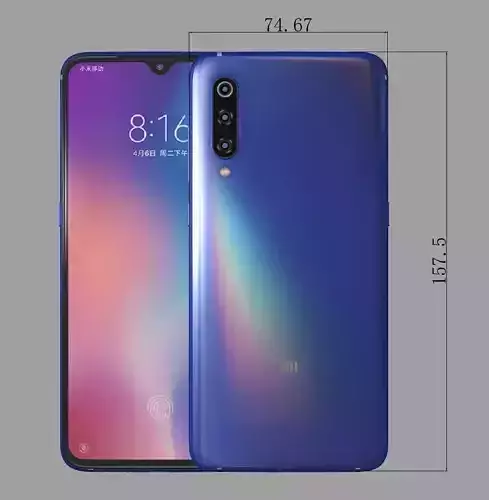 Xiaomi Mi 9 mobile phone 3D model rhino modeling 3D model