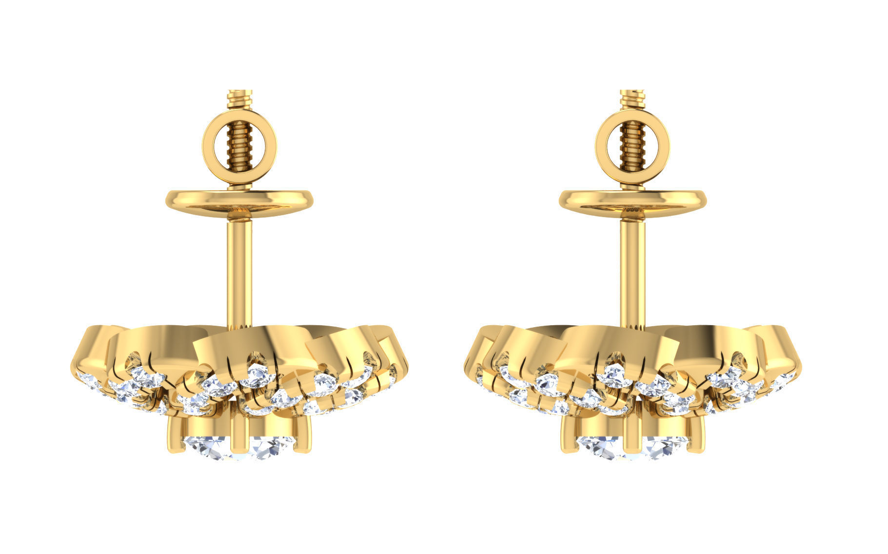 Solitaire pendant-earrings set 3dm stl render detail 3D print 3D print model_7