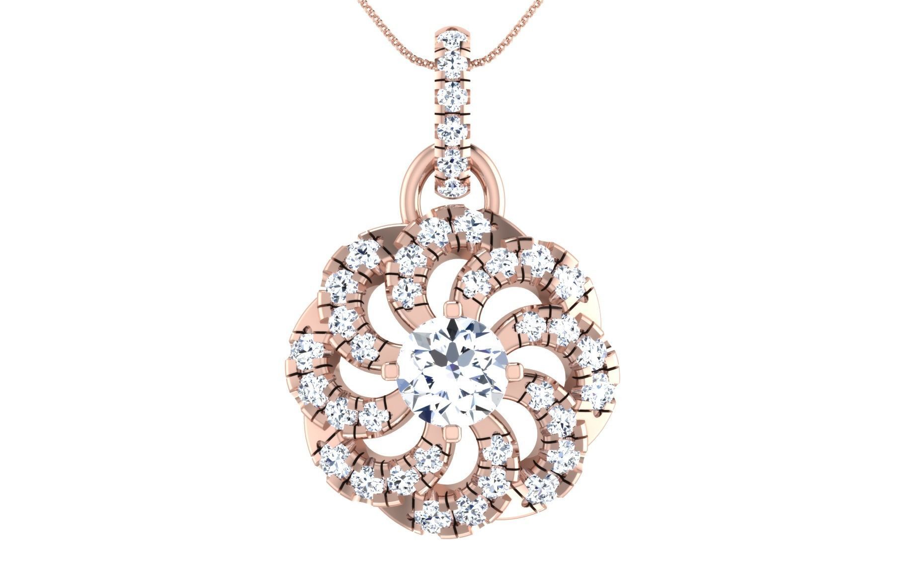 Solitaire pendant-earrings set 3dm stl render detail 3D print 3D print model_36