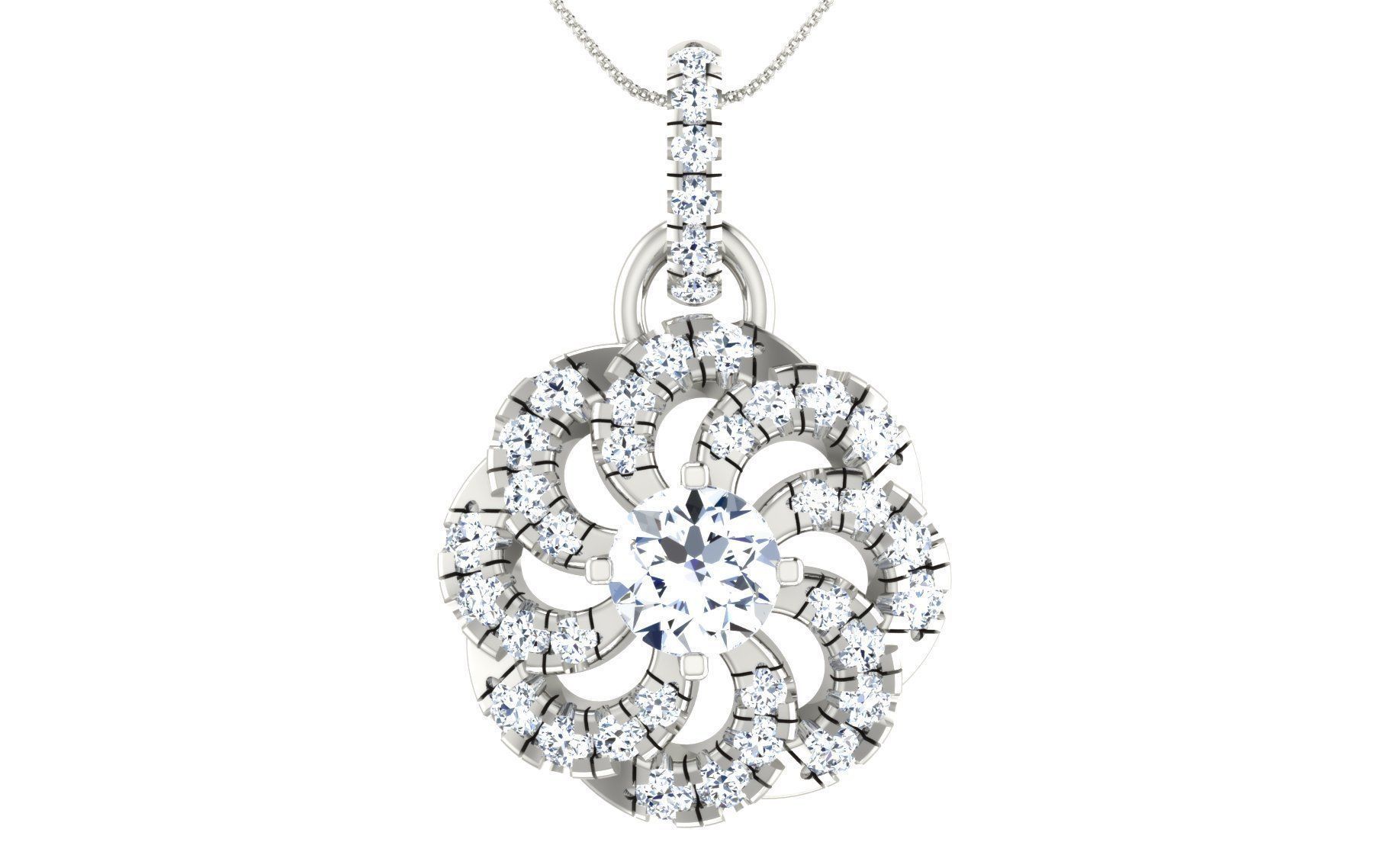 Solitaire pendant-earrings set 3dm stl render detail 3D print 3D print model_42