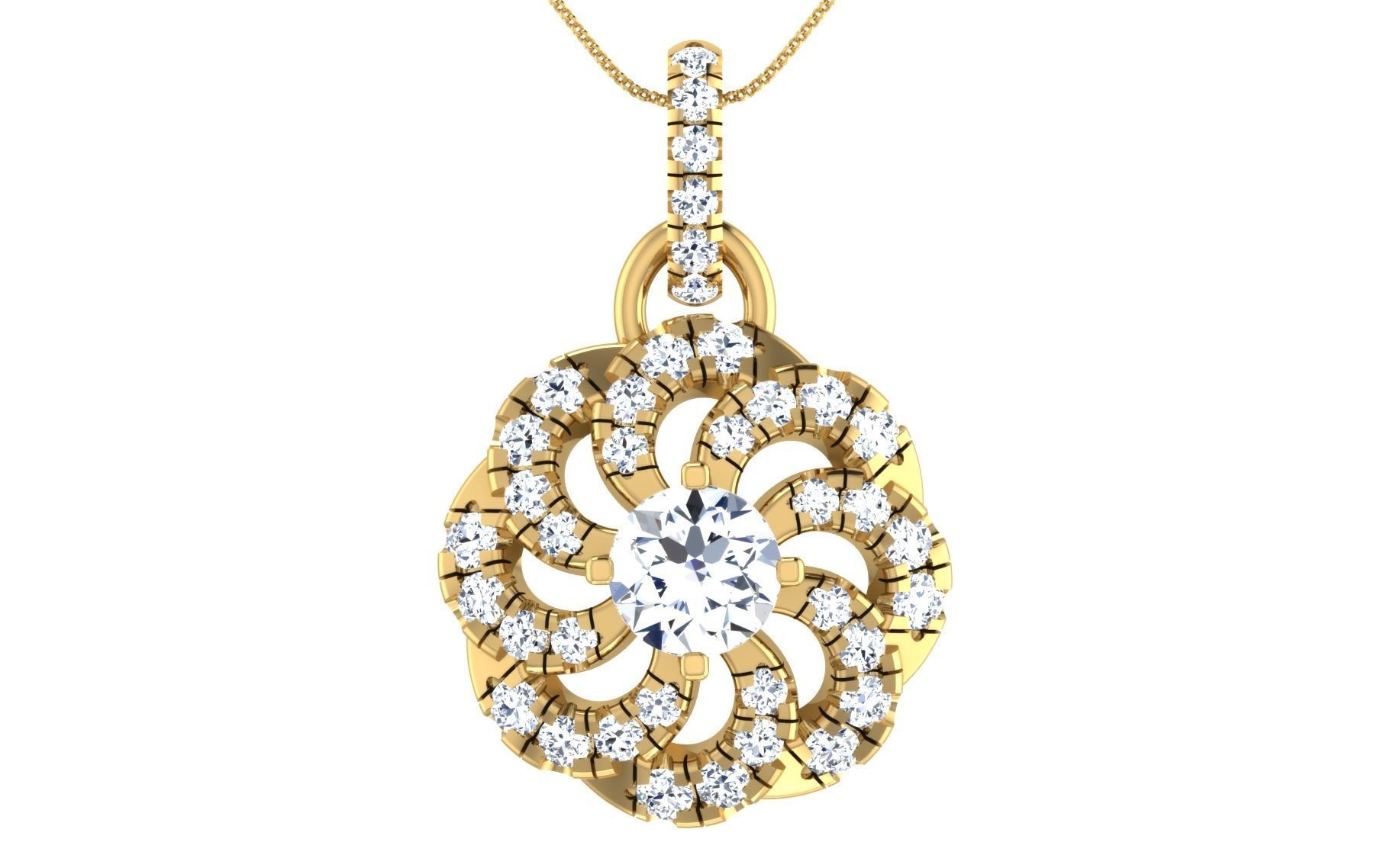 Solitaire pendant-earrings set 3dm stl render detail 3D print 3D print model_28