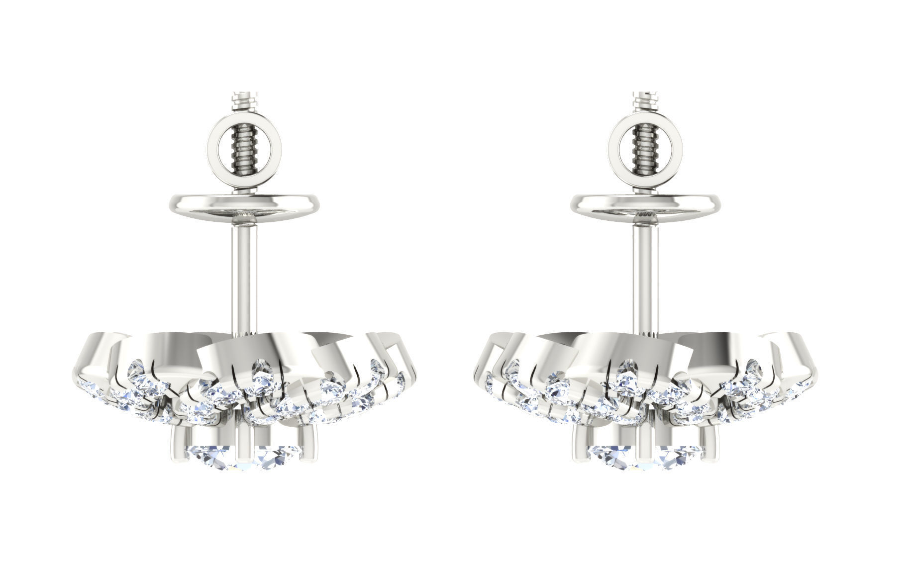 Solitaire pendant-earrings set 3dm stl render detail 3D print 3D print model_23