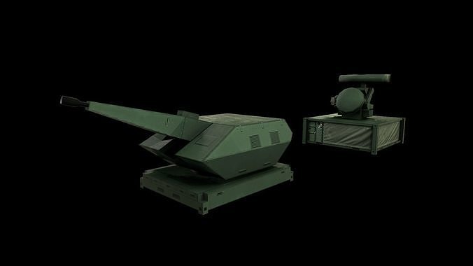 OERLIKON SKYSHIELD Air-defence system Low-poly 3D model