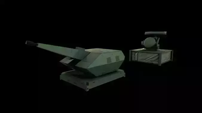 OERLIKON SKYSHIELD Air-defence system Low-poly 3D model