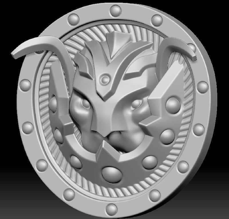 lion shield 3d print Free 3D print model_8