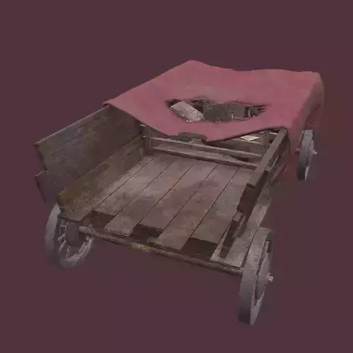 Wooden Wagon With Junk