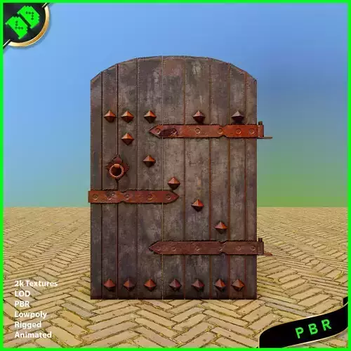 Old Wooden Door Low-poly 3D model