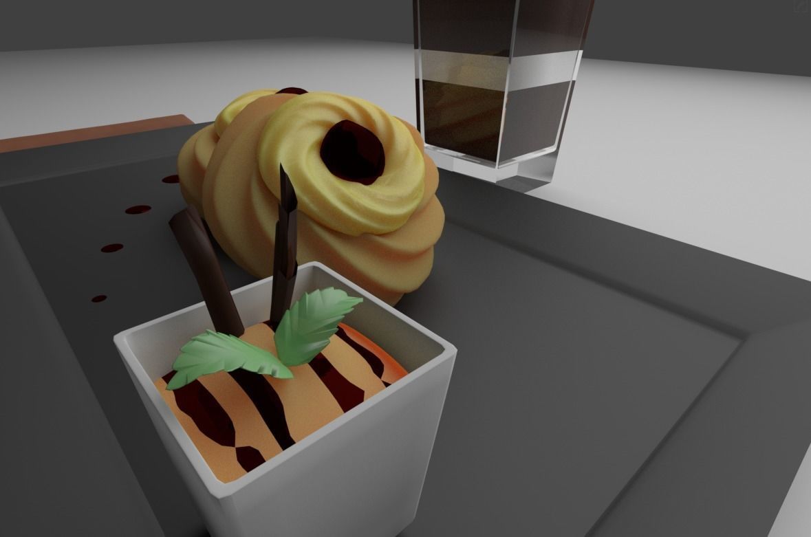 Zeppoles dessert 3D model_1