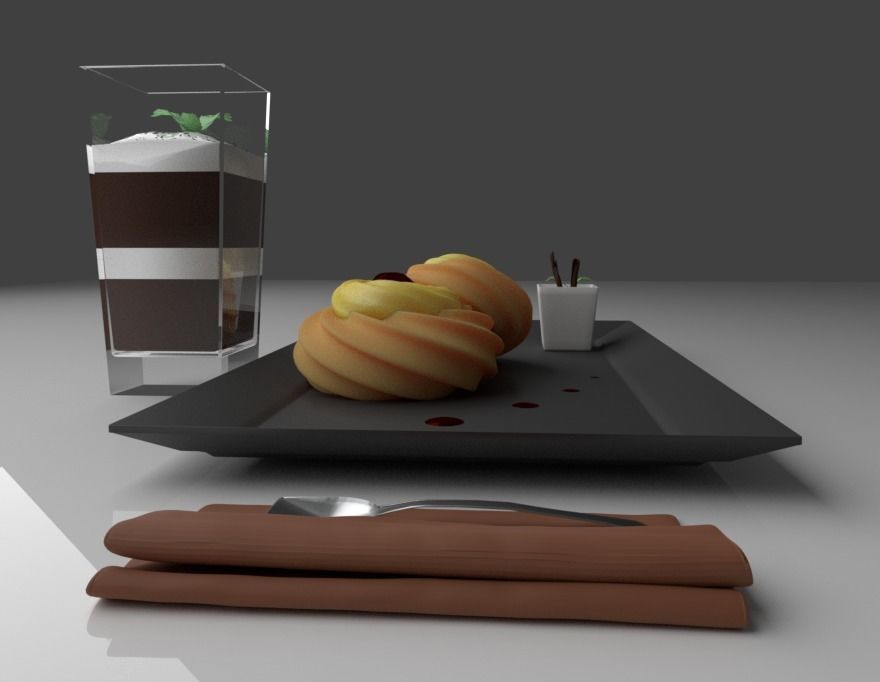 Zeppoles dessert 3D model_5