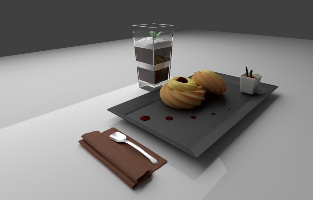Zeppoles dessert 3D model_3