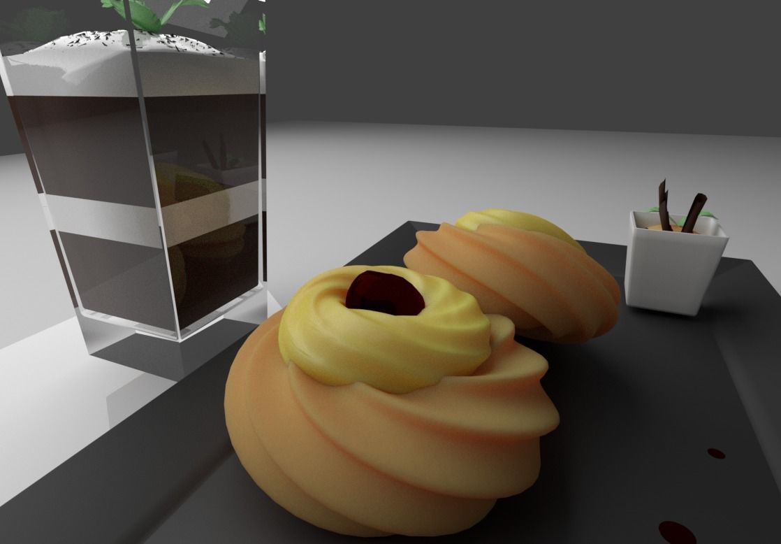 Zeppoles dessert 3D model_4