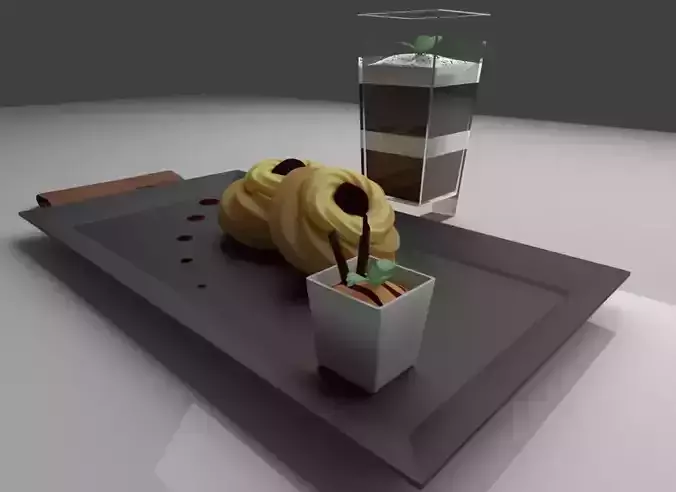 Zeppoles dessert 3D model