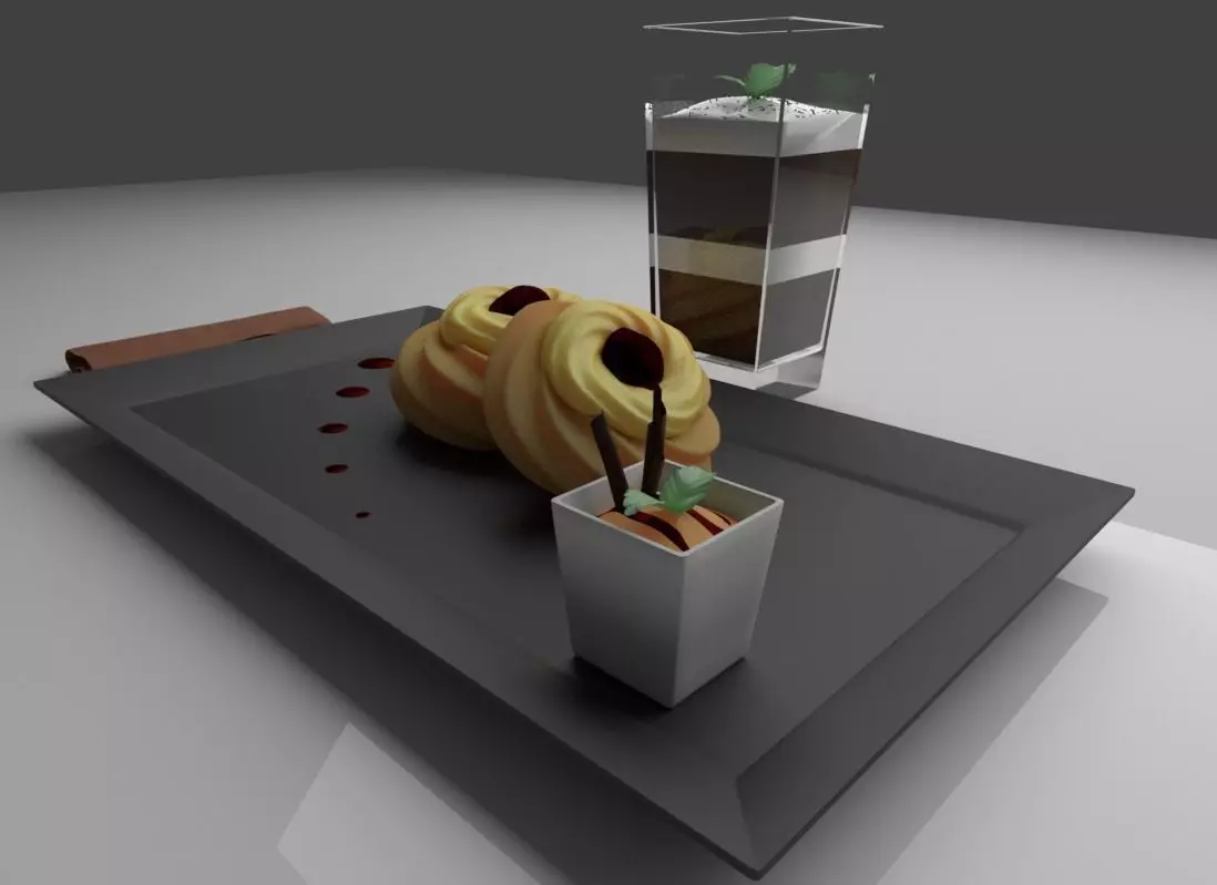 Zeppoles dessert 3D model_0