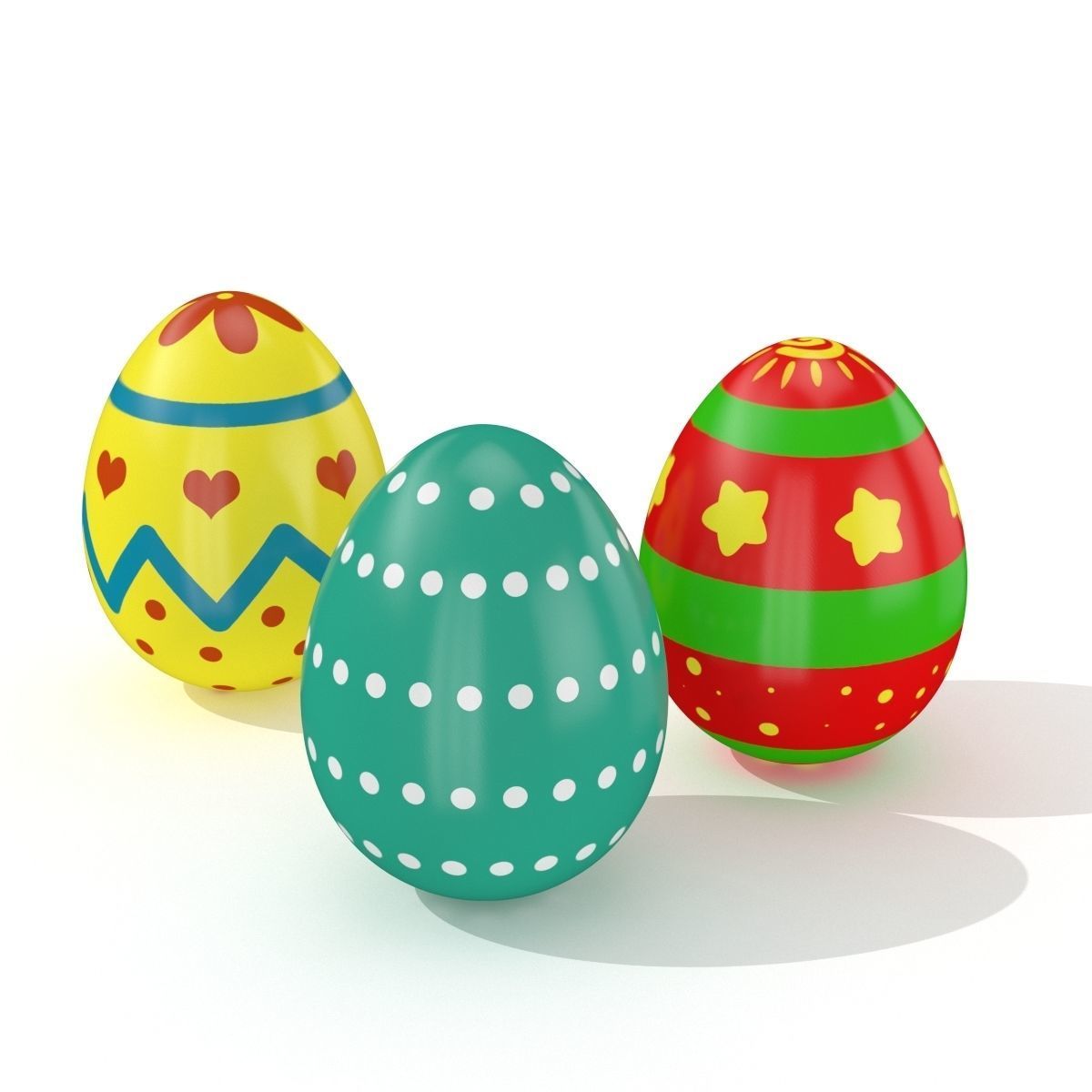 Easter eggs 10 Styles Low-poly 3D model_4