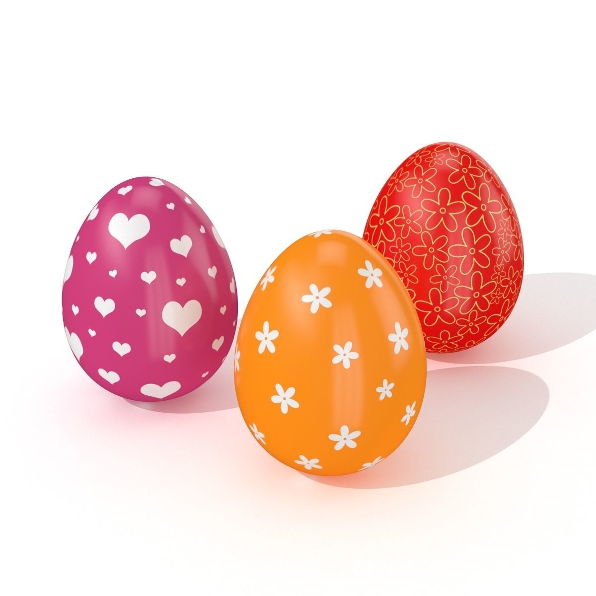 Easter eggs 10 Styles Low-poly 3D model_2