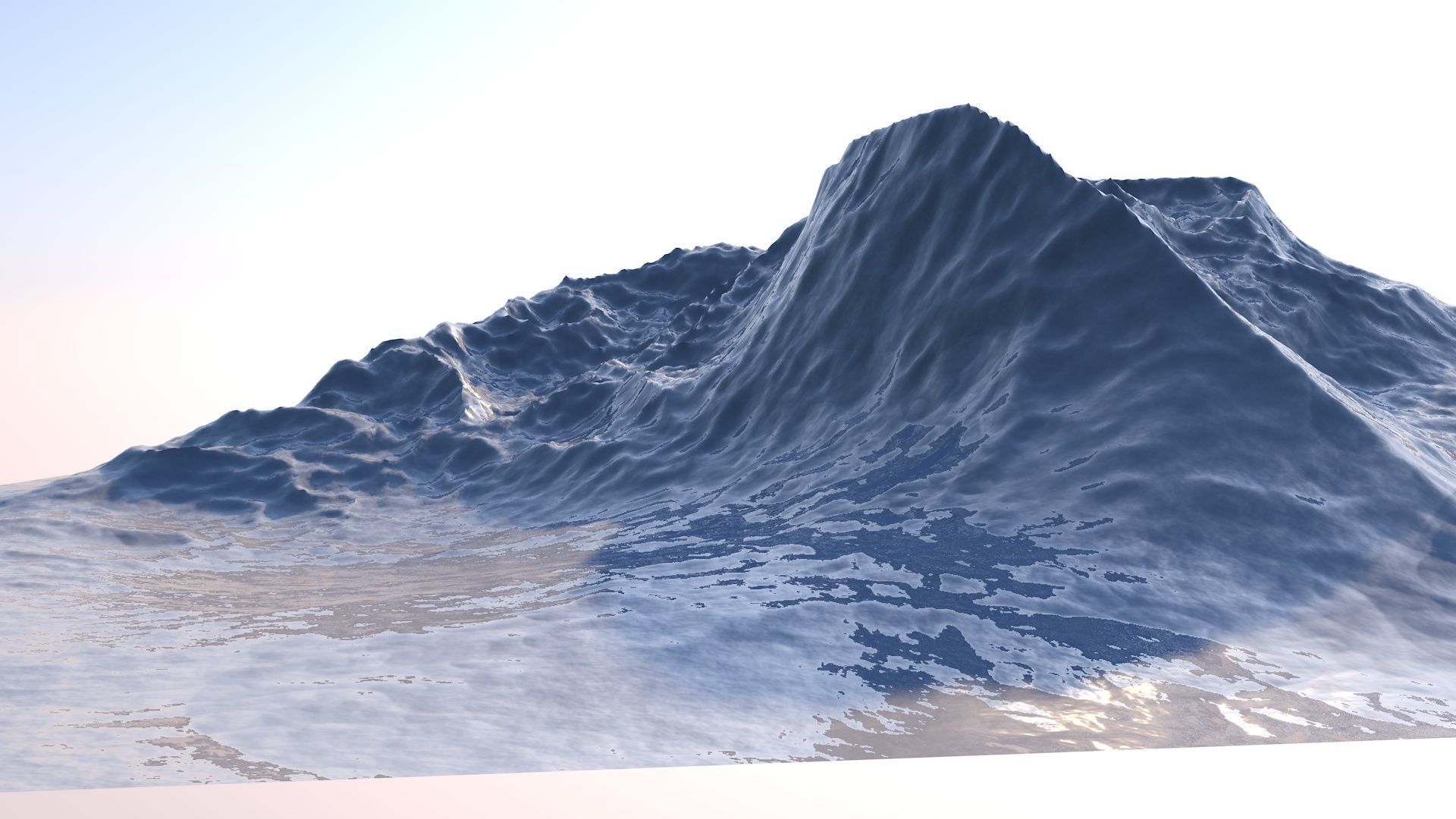 Iceberg Mountain Landscape 3D Model Sci Fi Futuristic Object 3D model_17