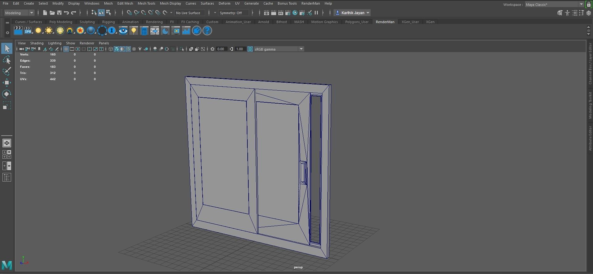 Sliding Door Low-poly 3D model_6