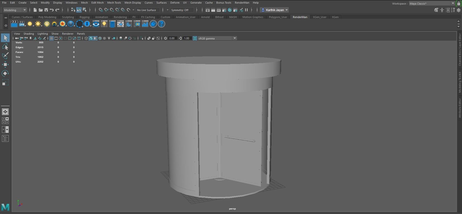 Revolving Door Low-poly 3D model_6