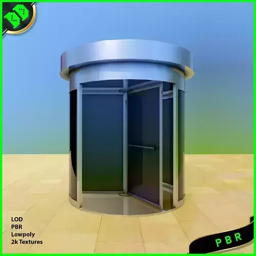Revolving Door  Low-poly 3D model