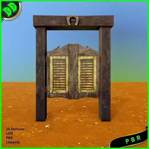 Saloon Door Low-poly 3D model