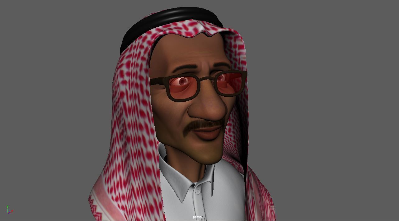 Old Saudi Man Low-poly 3D model_4