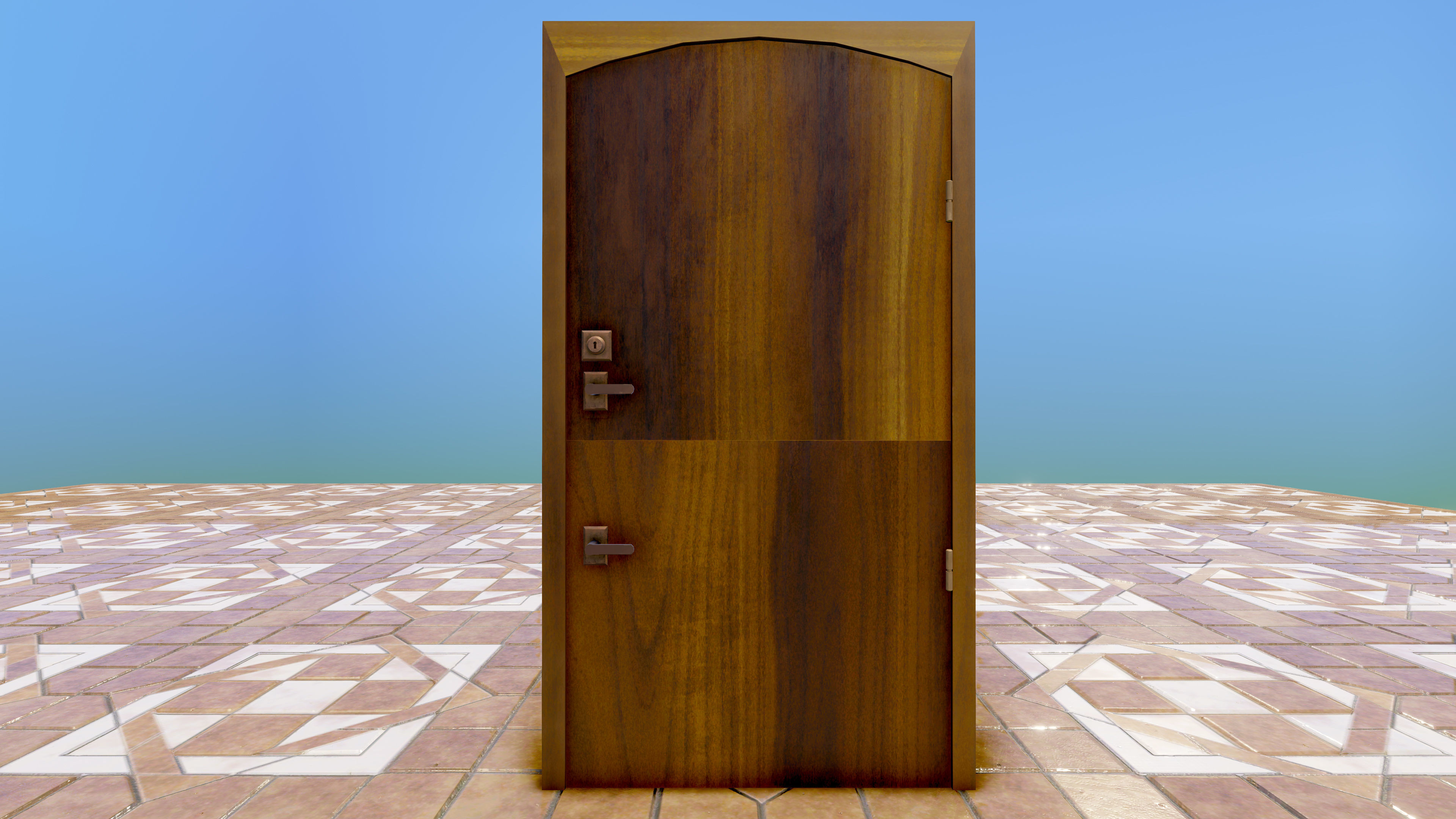 Split Door  Low-poly 3D model_4