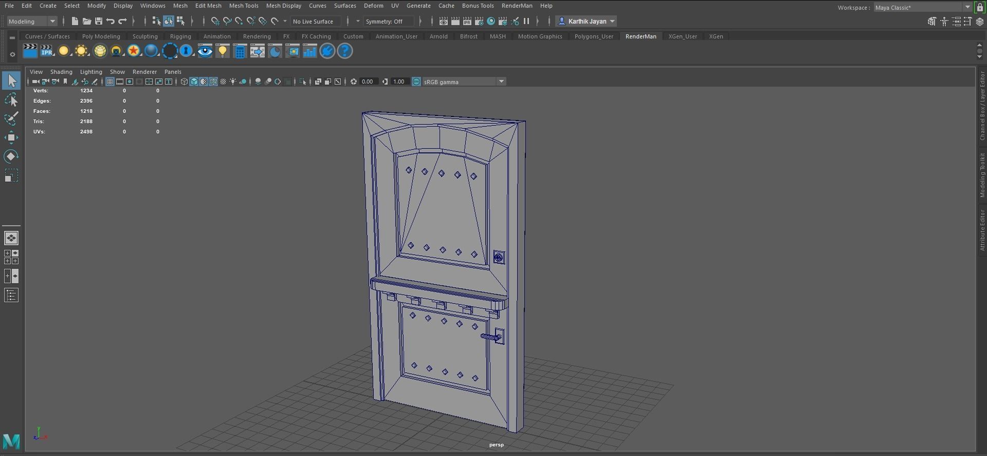 Split Door  Low-poly 3D model_5