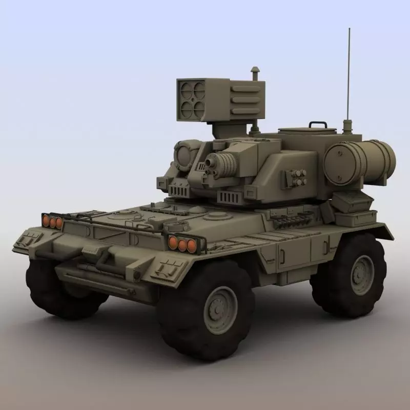 Futuristic armored vehicle 3D model_0