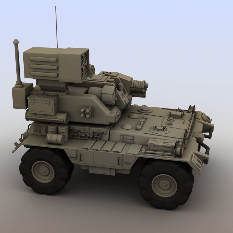 Futuristic armored vehicle 3D model_1