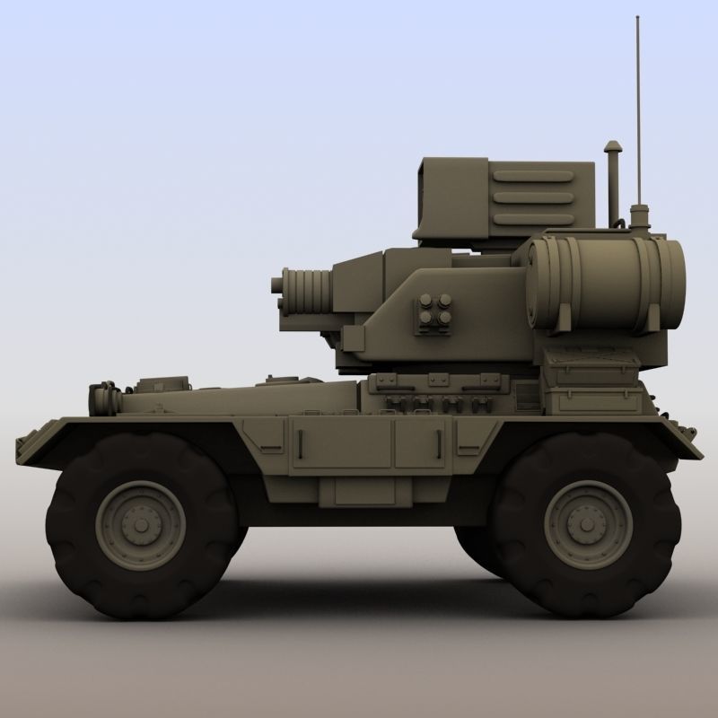 Futuristic armored vehicle 3D model_4