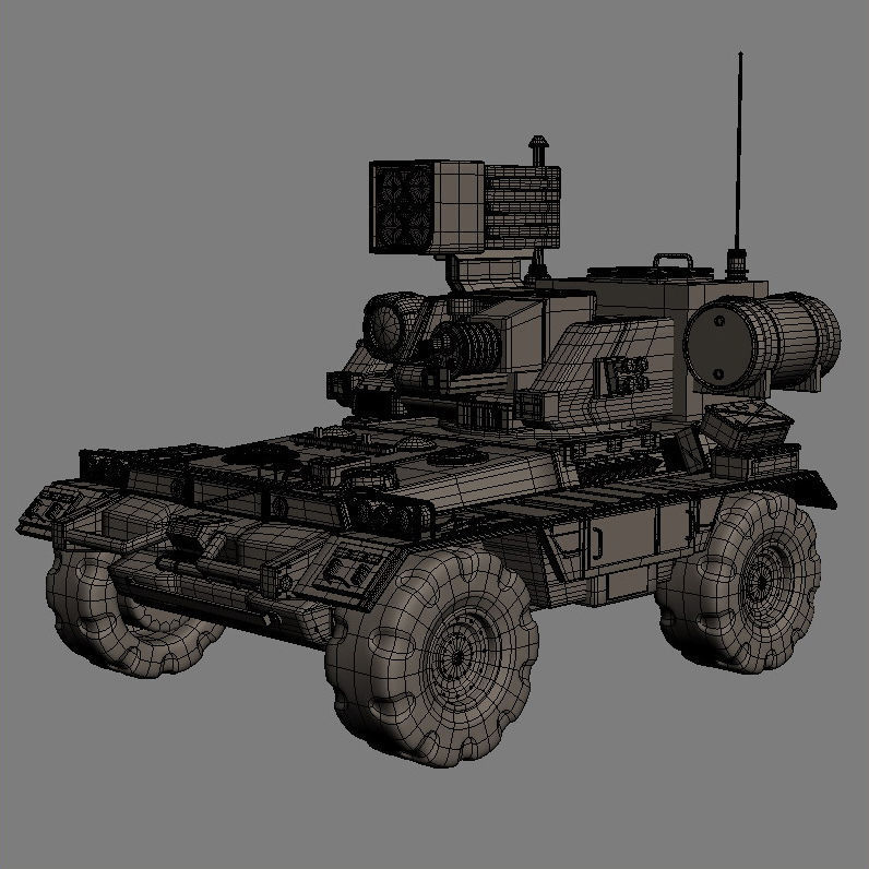 Futuristic armored vehicle 3D model_8