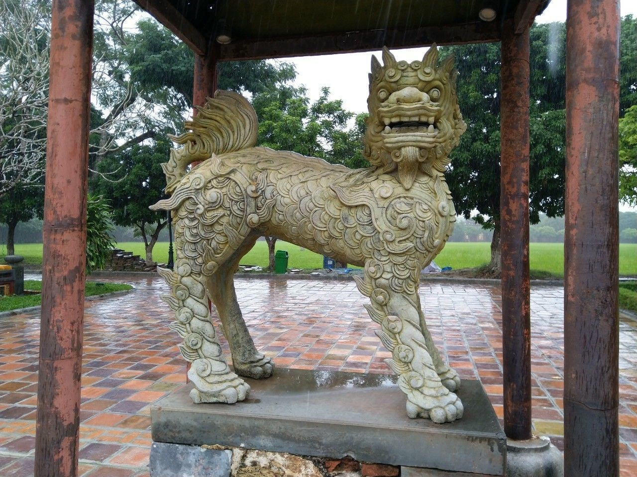 Fu Dog  rock dog statue in viet nam 3D model_3