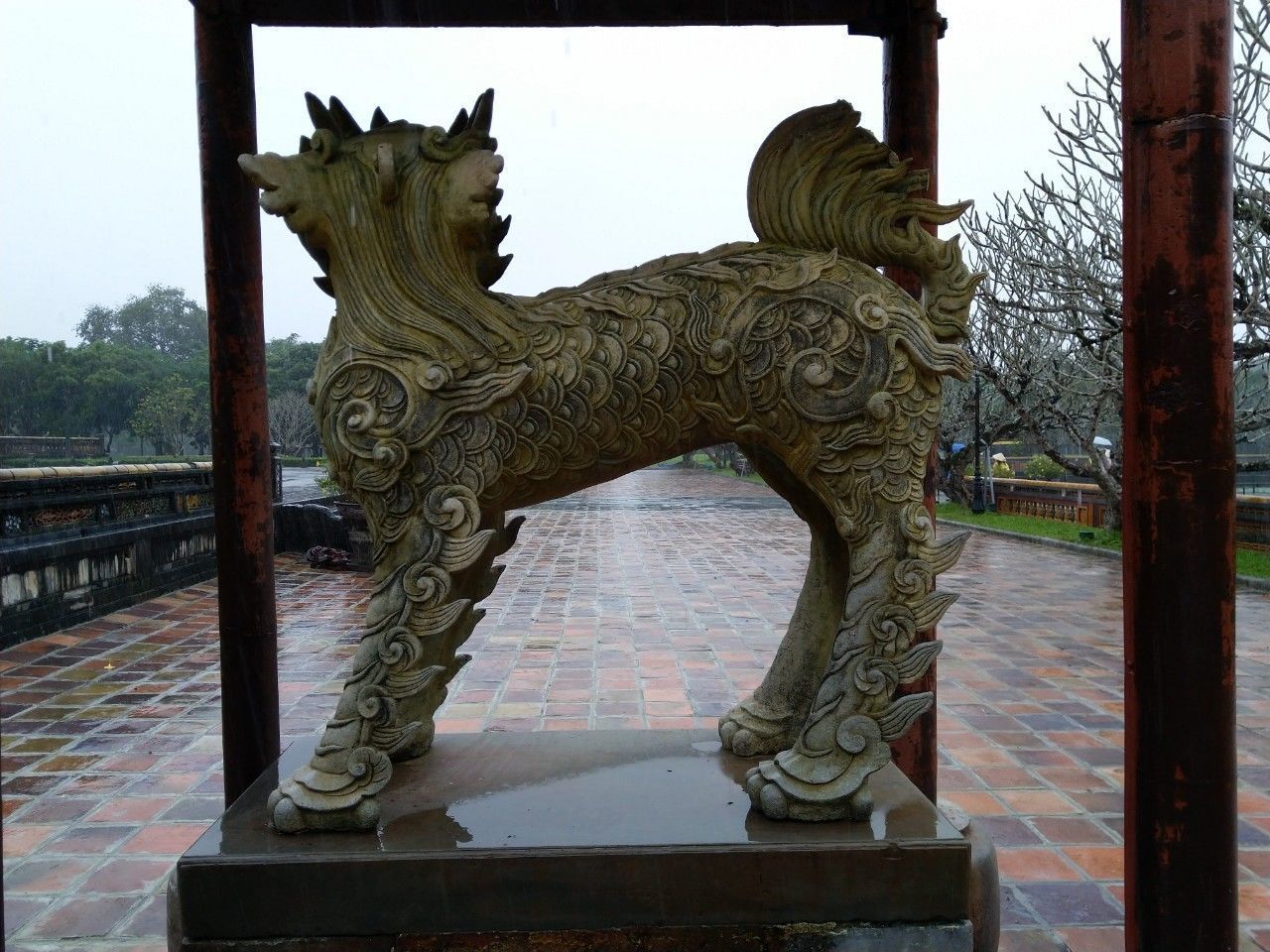 Fu Dog  rock dog statue in viet nam 3D model_6